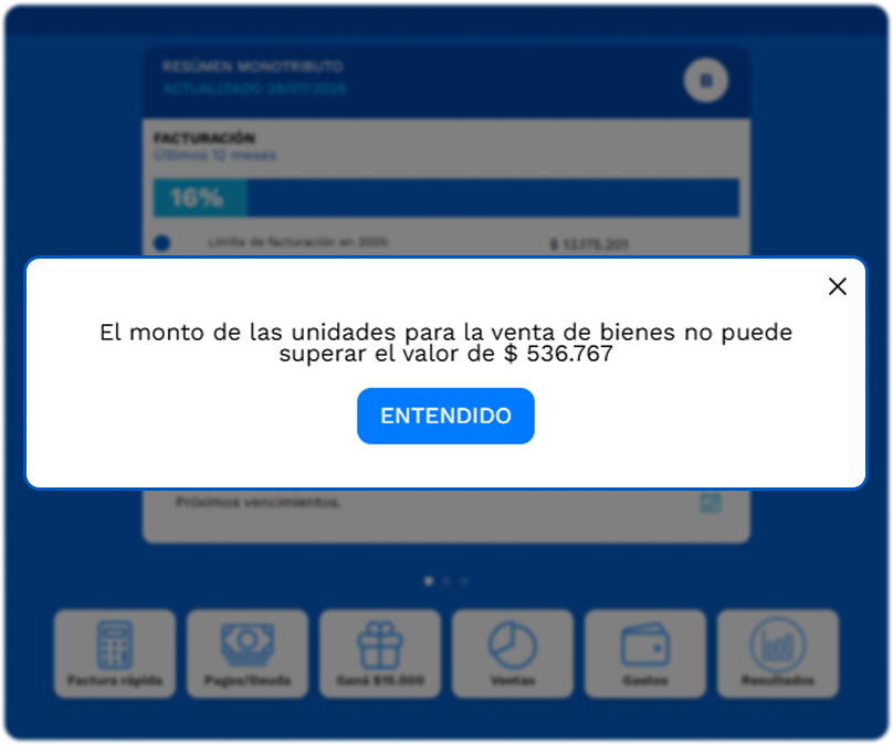 precio unitario maximo monotributo